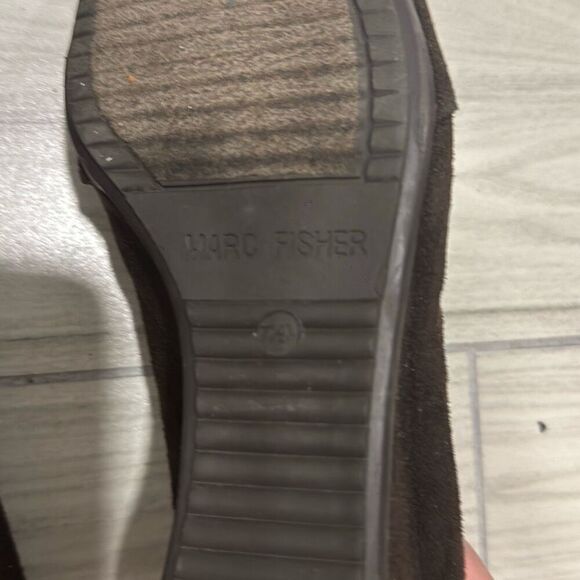Marc Fischer Brown Wedge Buckle Heel Size 7.5 Women’s - Picture 5 of 7